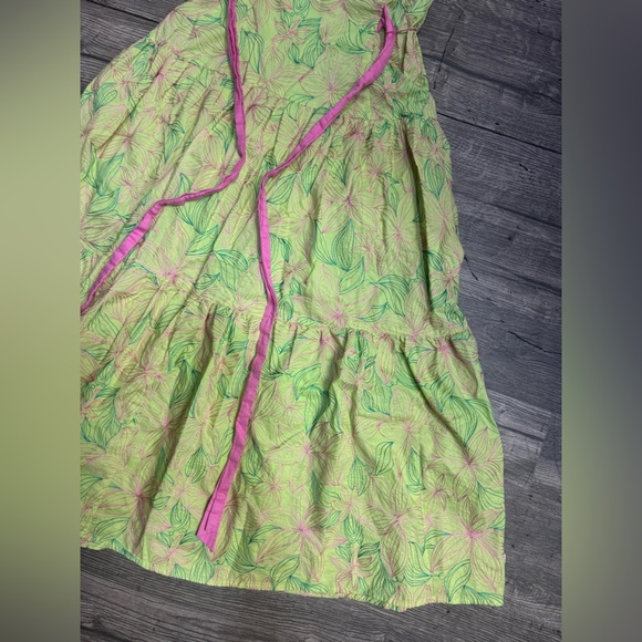 Lilly Pulitzer Green and Pink Strapless Dress - Picture 3 of 13